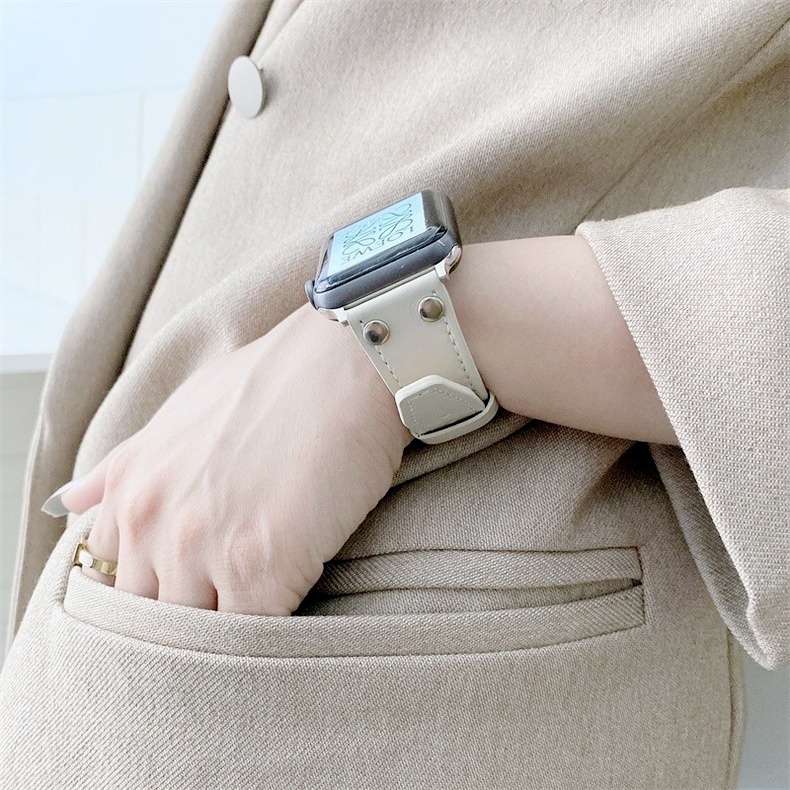 Dây đeo da chất lượng cao thích hợp cho đồng hồ thông minh Apple watch 2 3 4 5 6 SE 42mm 38mm 40mm 44mm