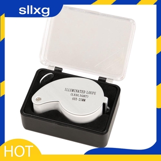 Kính lúp soi kim cương 40X 25mm tích hợp 2 đèn LED chuyên dụng cao cấp