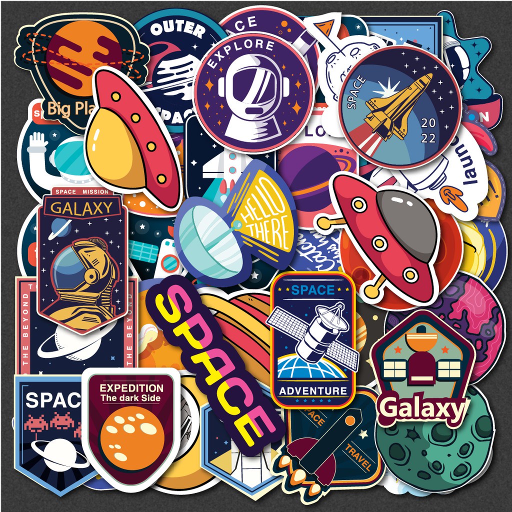 Set 50 hình Sticker Chống Nước dán Laptop, vali, đàn, điện thoại..... Cao cấp