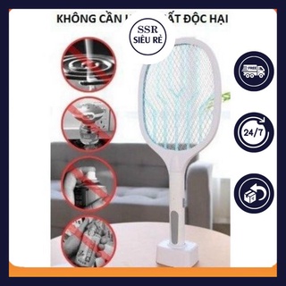 Vợt Muỗi Thông Minh Kiêm Đèn Bắt Muỗi Tự động dùng pin lithium siêu tích điện (PD91122)