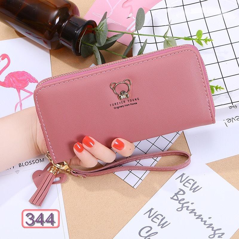 Ví Nữ Dài Giá Rẻ Khóa Kéo Forever Young Hình Gấu 344 Dễ Thương Siêu Hot