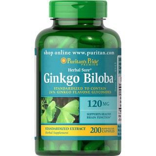 Viên Uống Hỗ Trợ Tuần Hoàn Não Bộ Puritans pride Ginkgo Biloba 120mg 200 Viên