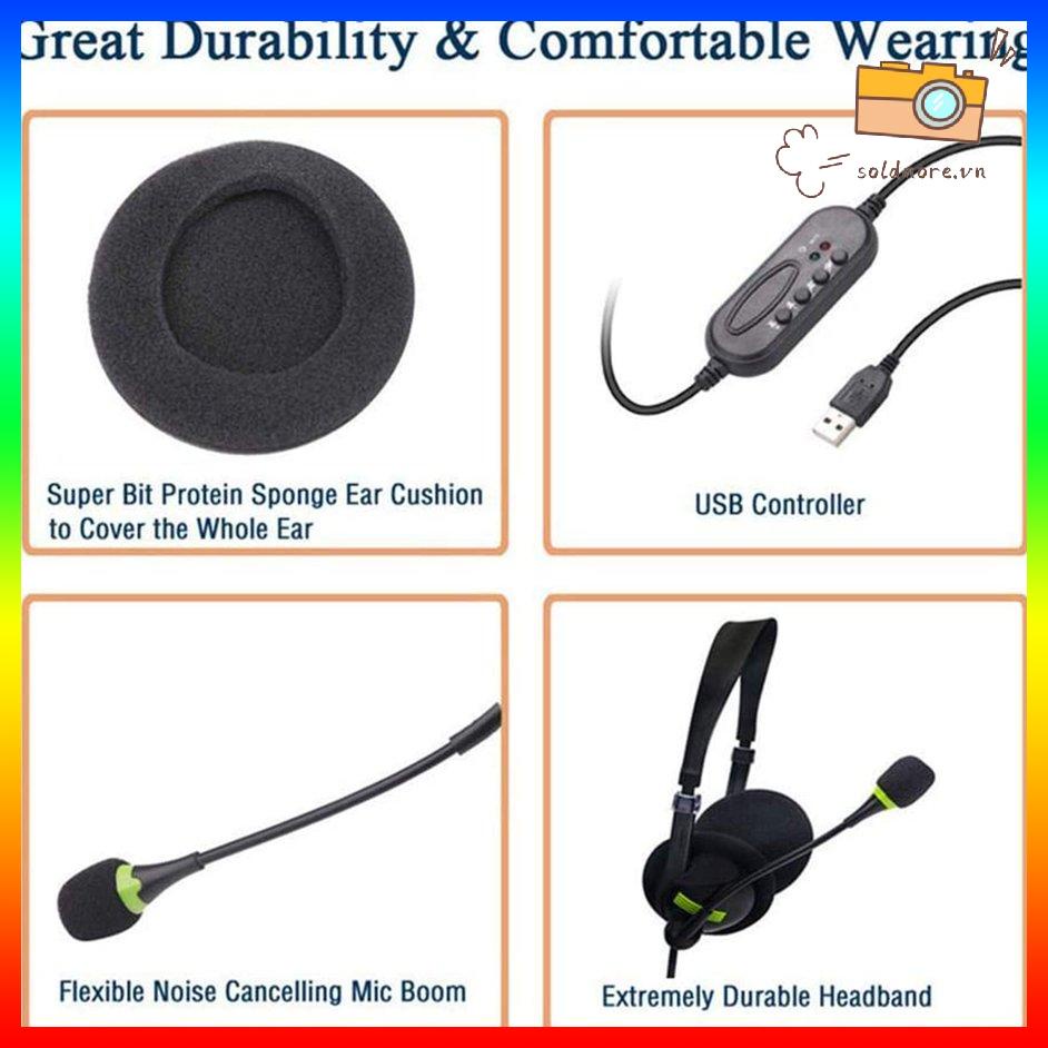 [SOE] Computer Usb Headset Call Center Headset Noise Cancelling Wired Headset
