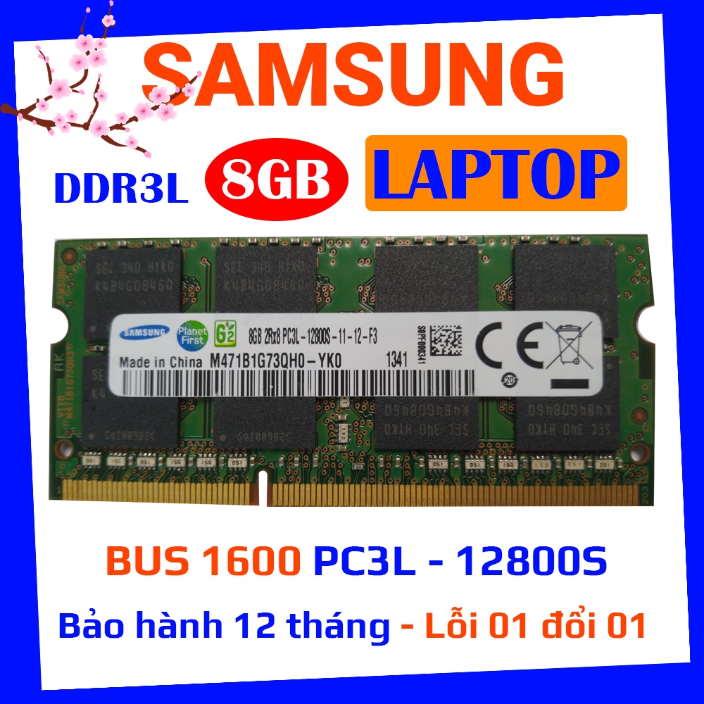 ram máy tính laptop samsung ddr3l 8gb bus 1600 pc3l 12800s hàng chính hãng bảo hành 01 đổi 01 trong 12 tháng