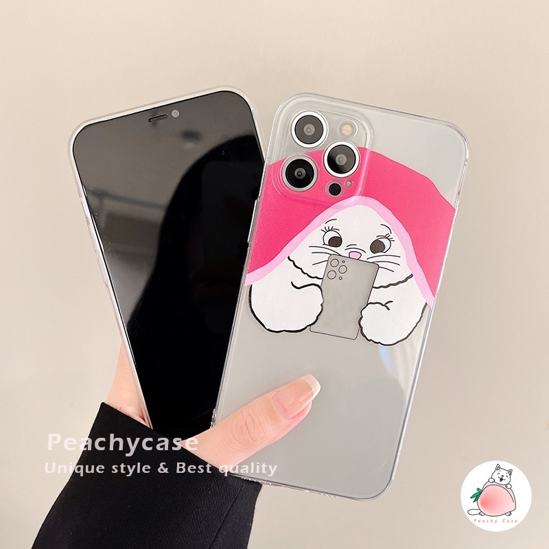 Ốp Điện Thoại TPU Mềm Trong Suốt In Hình Mèo Hoạt Hình Cho iPhone 13 12 Pro Max 11 Xr Xs Max X 7 8 Plus Se 2020