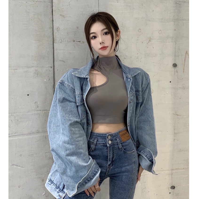 QADCOL  Áo Hai Dây Có Mút Đệm Ngực Thiết Kế Độc Đáo Thời Trang Quyến Rũ Cho Nữ