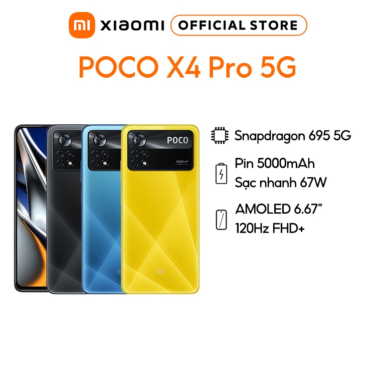 [Mã ELXIAOMI3 giảm 5% đơn 3TR] Điện thoại Xiaomi POCO X4 Pro 5G AMOLED 120Hz Bộ ba camera 108MP l Sạc nhan thumbnail