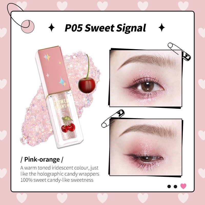 Flower Knows Bộ trang điểm phấn mắt , son tint , nhũ mắt phiên bản Cherry Love