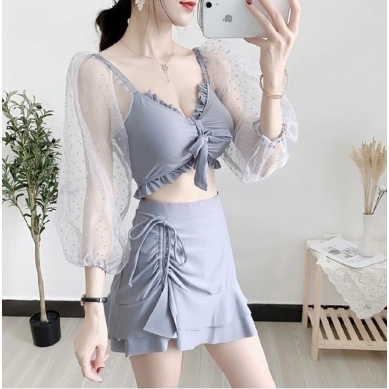 [Có sẵn] Set Đồ Bơi Bộ Bơi Váy Bơi Bikini Hàn Quốc Phối Tay Phồng  ~ ORRIN CLOSET | BigBuy360 - bigbuy360.vn