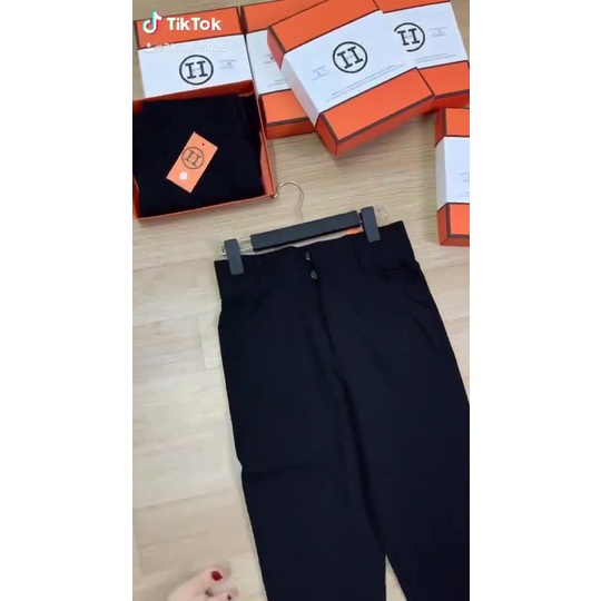 Quần tregging nữ cạp cao gen bụng Full box,quần legging cạp cao hai khuy