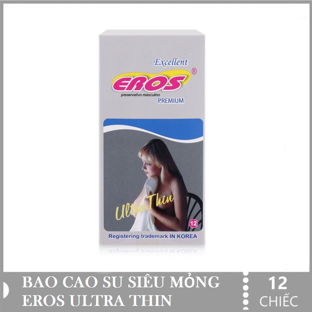 Bao Cao Su Siêu Mỏng Eros Ultra Thin - hộp 12 bao