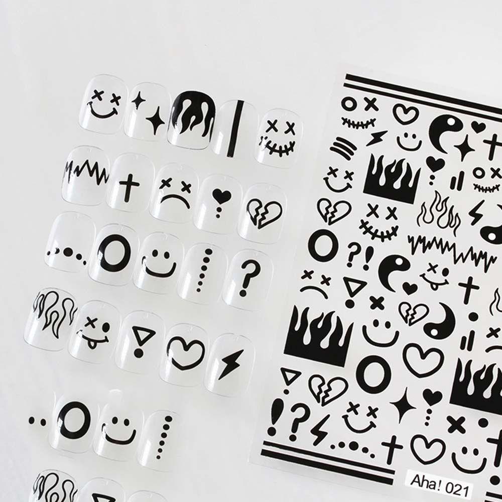 Miếng Dán Trang Trí Móng Tay Hình Trái Tim Mặt Cười Thời Trang
