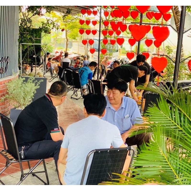 Đèn lồng hội an hình trái tim khung sắt cực đẹp trang trí tết quán coffe trà sữa nhà hàng khách sạn