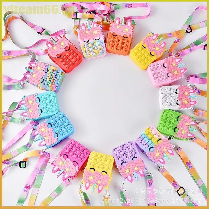 1.1 giảm giá lớnTúi kỳ lân Pop It Fidget Rainbow Color Bubble Bag Toy Crossbody Bag Túi kỳ lân Giải tỏa căng thẳngyjteam66.vn