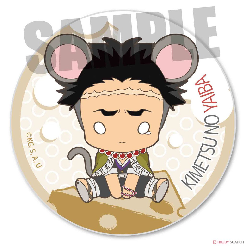 Huy hiệu IN HÌNH Kimetsu no Yaiba Thanh gươm diệt quỷ chibi dễ thương tiện lợi