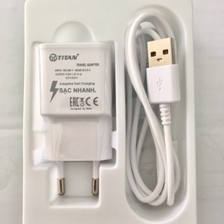Combo: củ sạc nhanh kèm dây chân micro titan - sm09