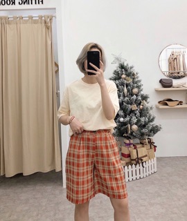 Quần ngố kẻ caro