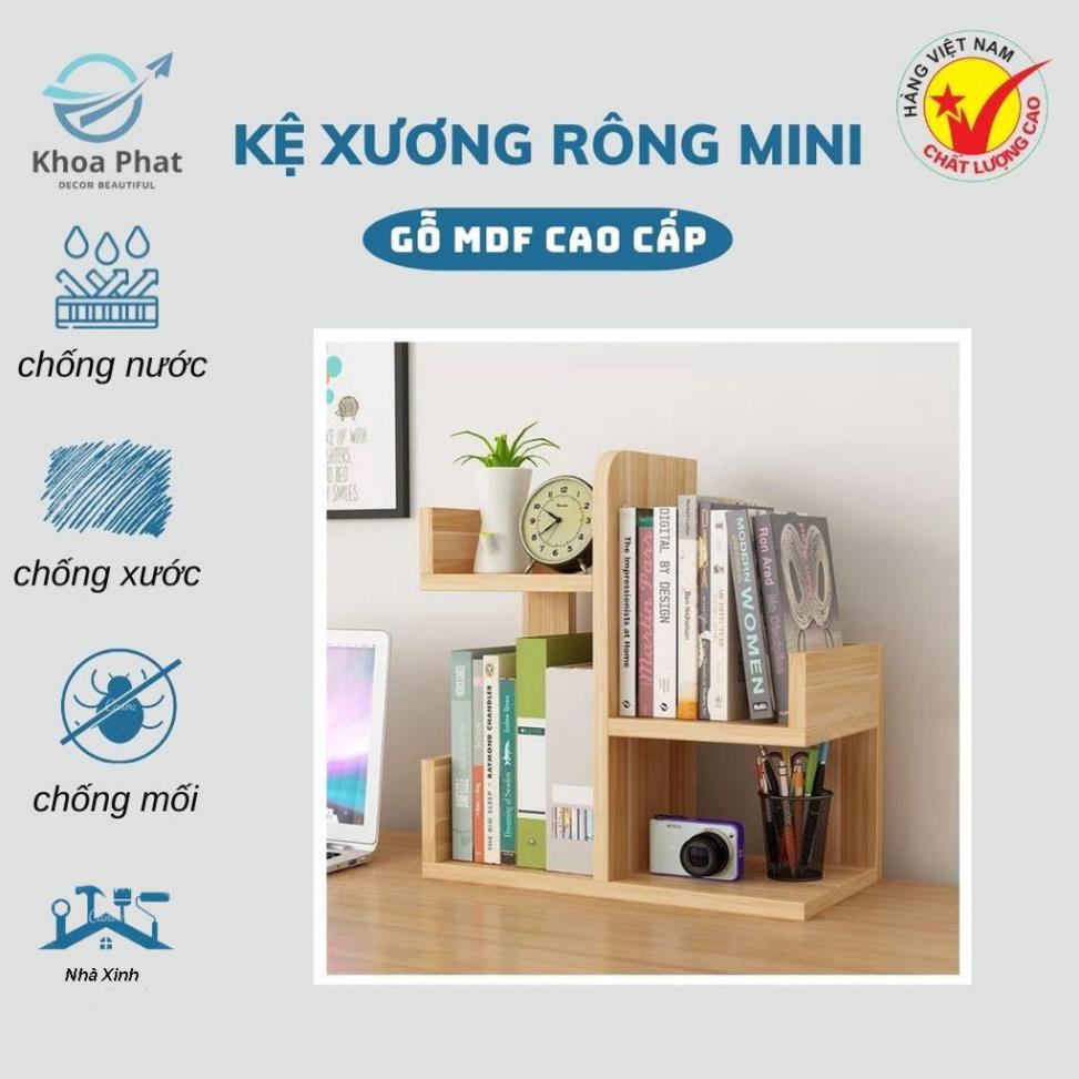 Kệ Sách Để Bàn Lăp Gép Xương Rồng Mini Khoa Phát, Kệ Trang Trí Để Bàn Làm Việc Hình Cây Mini -cs3