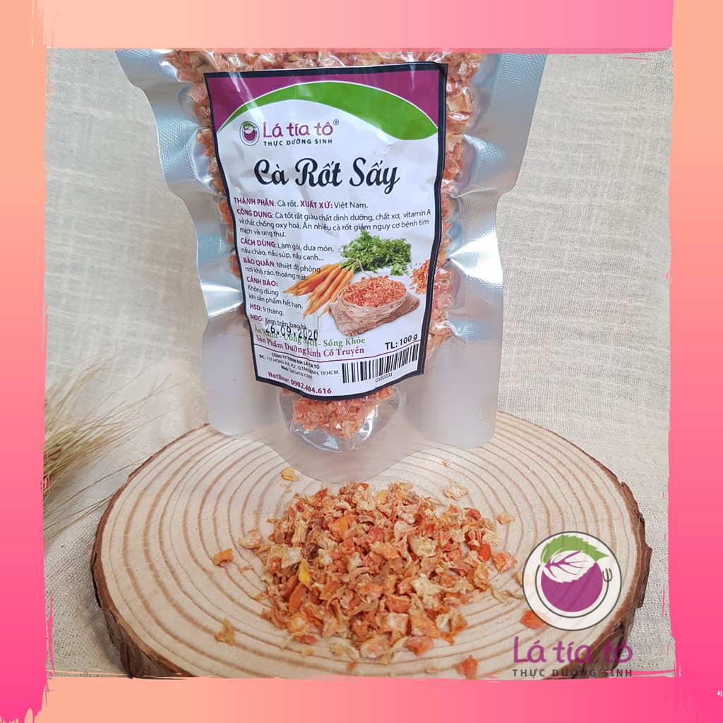 CÀ RỐT SẤY KHÔ 100gr - LÁ TÍA TÔ