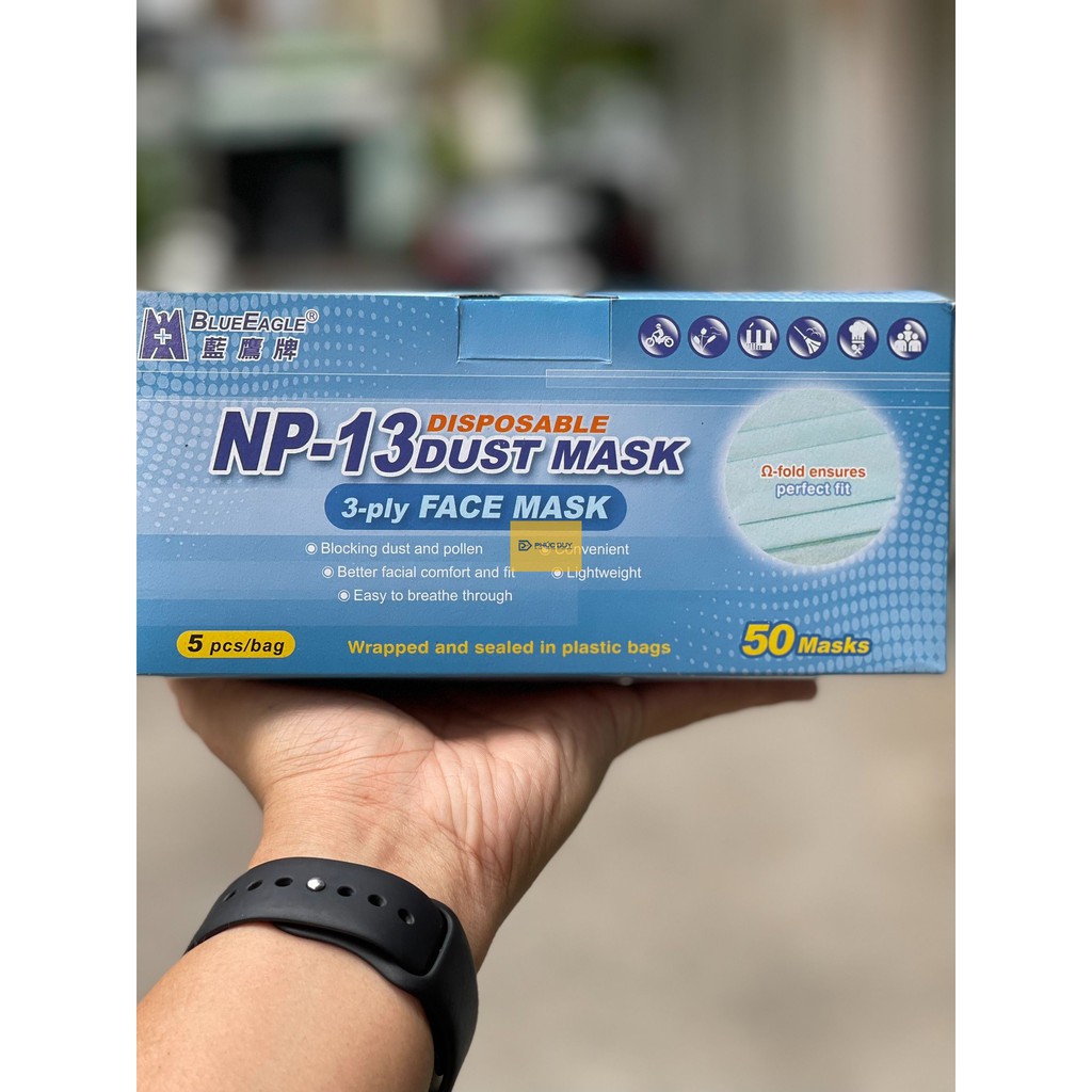 KHẨU TRANG BLUE EAGLE CHỐNG BỤI &amp; VI KHUẨN 3 LỚP NP13  (5 CÁI /1 TÚI )