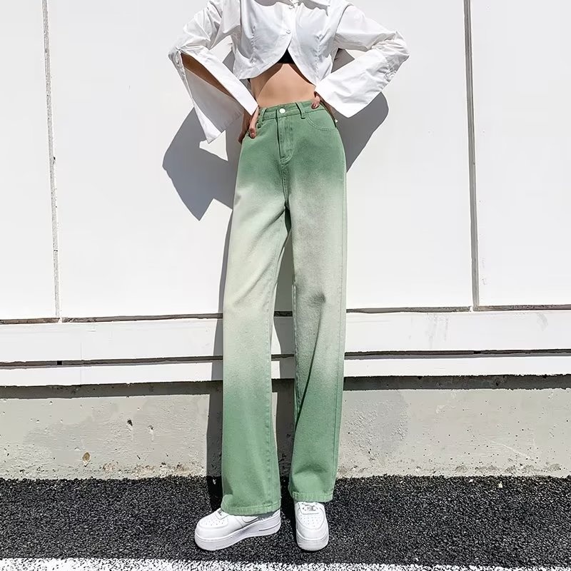 Quần Jean Nam Màu Gradient Xanh Lá Cây Thời Trang