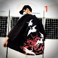 Áo khoác Yukata  nam nữ hạc và rồng  ( Hàng order ) sẵn mã 1 hagauorder
