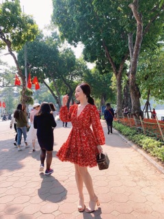 JUMPSUIT HOA TẦNG BO EO