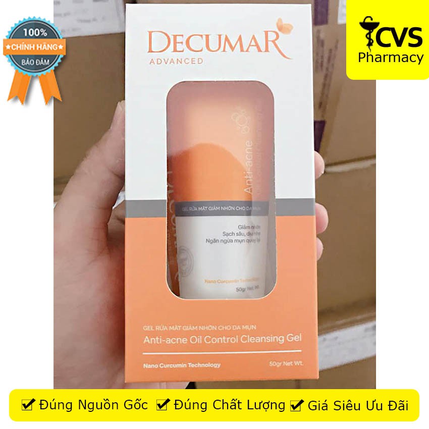 Gel rửa mặt Decumar Advanced 100 gram - Giúp giảm nhờn dành cho da mụn, sạch sâu, dịu nhẹ, giảm mụn - cvspharmacy