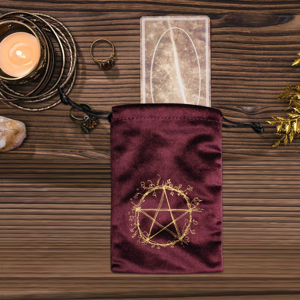 Túi dây rút đựng bài tarot chất liệu nhung họa tiết ngôi sao độc đáo