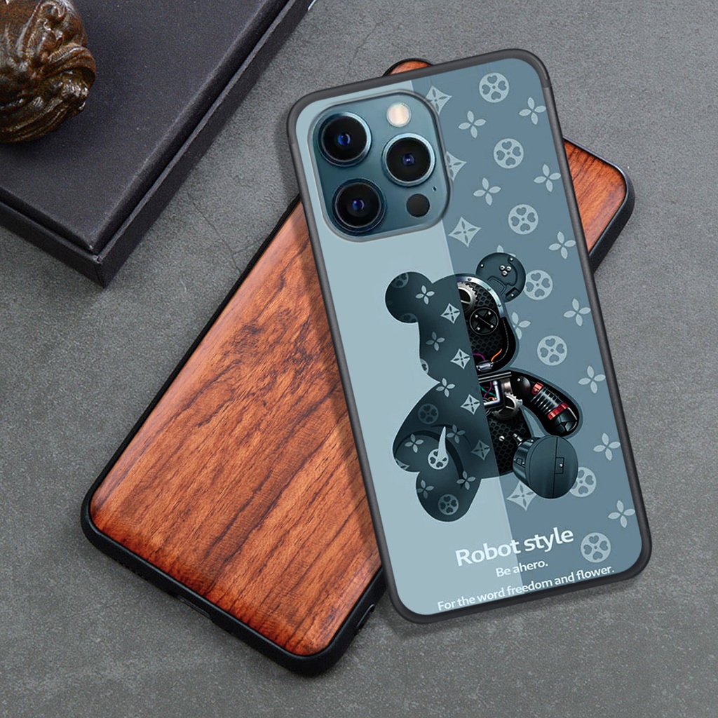 ỐP LƯNG IPHONE 11 - 11 PRO - 11 PROMAX - IPHONE 12 - 12 PRO - 12 MINI - 12 PROMAX , IN HÌNH GẤU ROBOT CỰC ĐẸP.