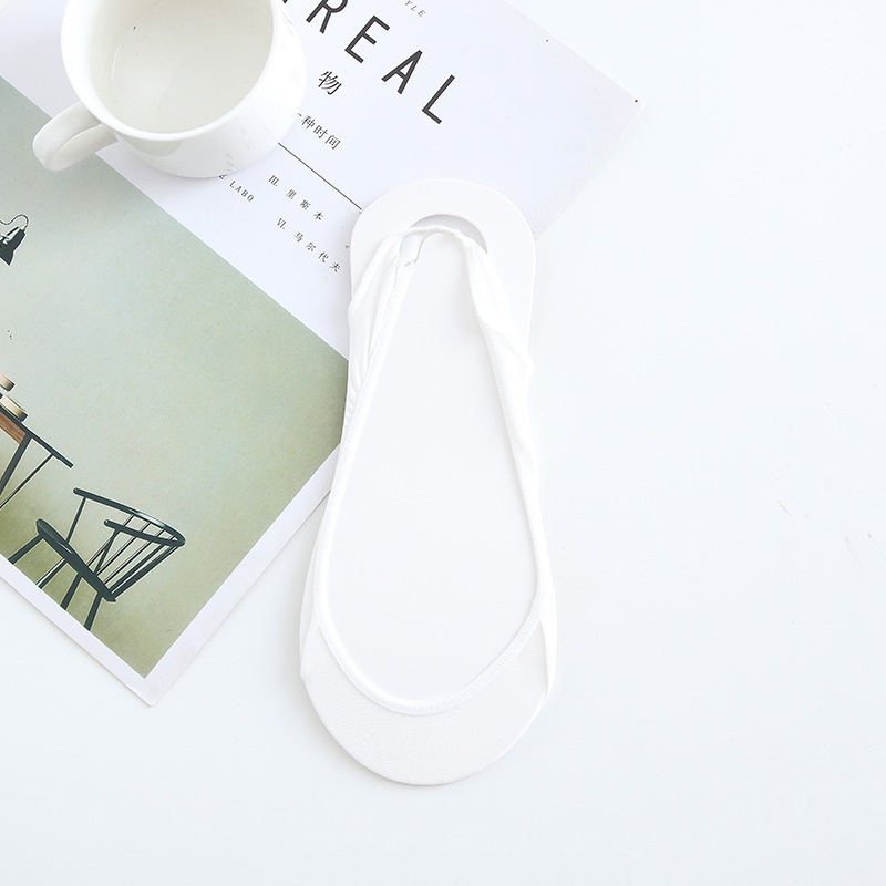 Set 4 Đôi Vớ Cotton Màu Trơn Thoáng Khí Chống Trượt Dành Cho Nữ