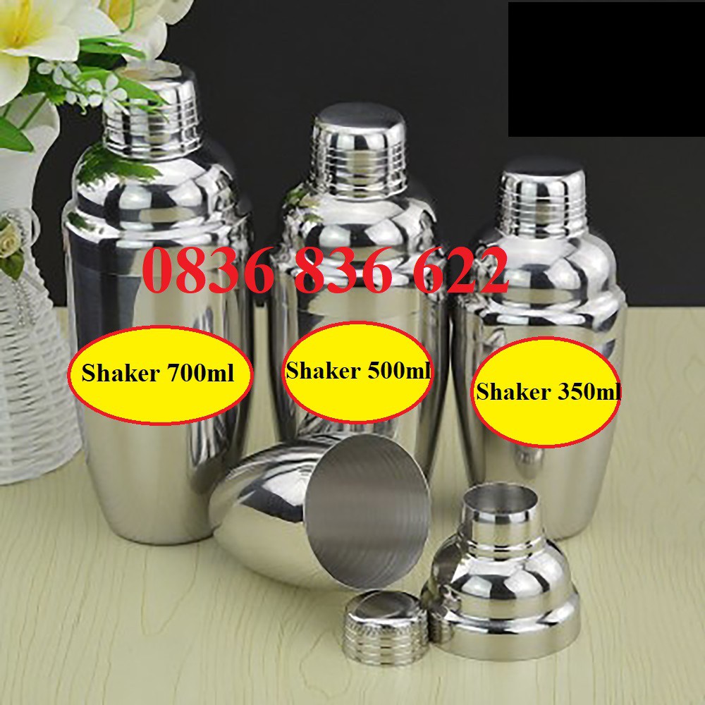 Bình lắc shaker, Bình lắc Cocktail Shaker Inox 350 - 500 - 700 ml