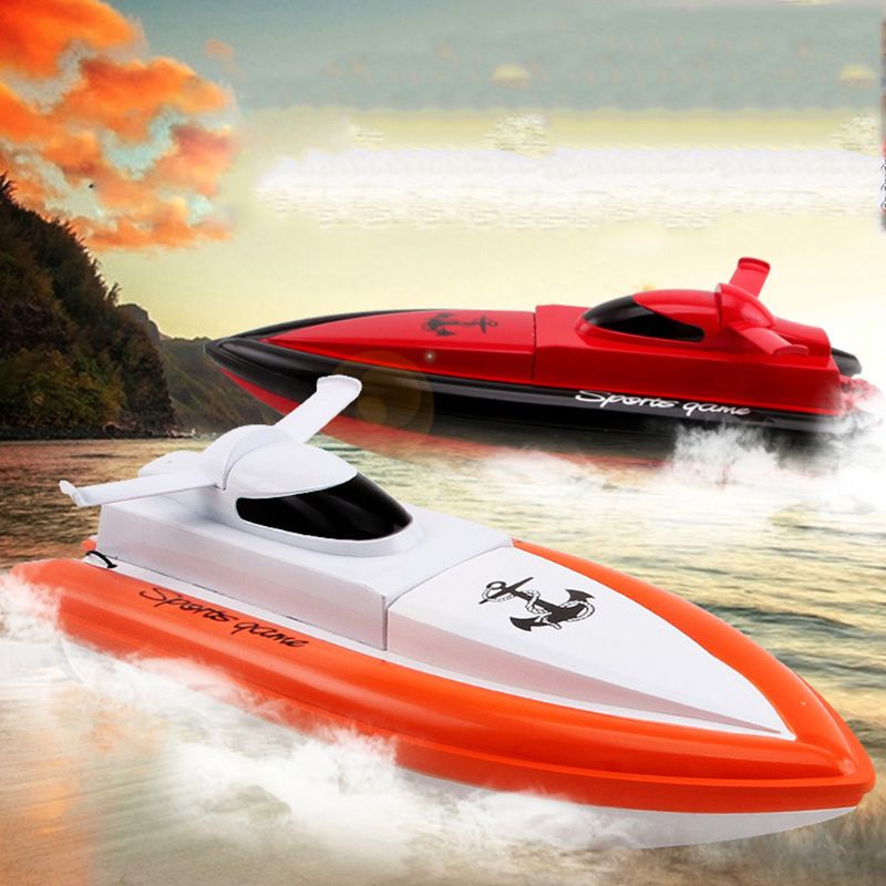 Thuyền Mini Điều Khiển Từ Xa Tốc Độ Cao Với 2 Động Cơ Radio Chống Thấm Nước