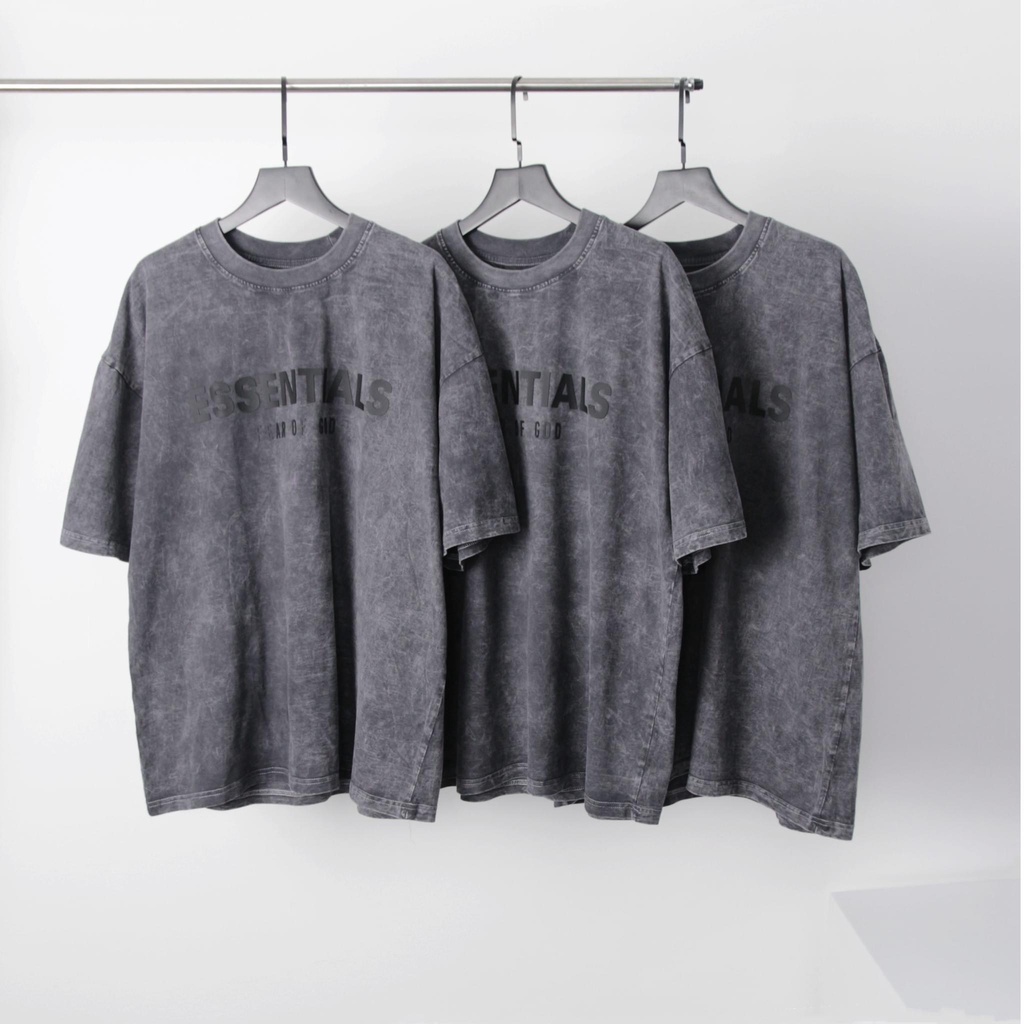 Áo phông loang ESSENTIALS form rộng đẹp- Áo thun tay lỡ Unisex nam nữ kiểu hàn quốc vải cotton HARI in hoạ tiết