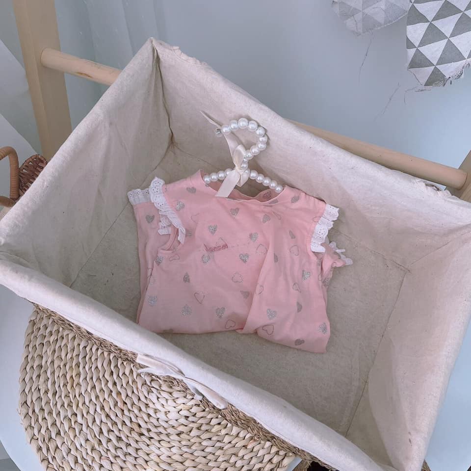 ☘️☘️ Váy cotton hoạ tiết trái tim cho bé
