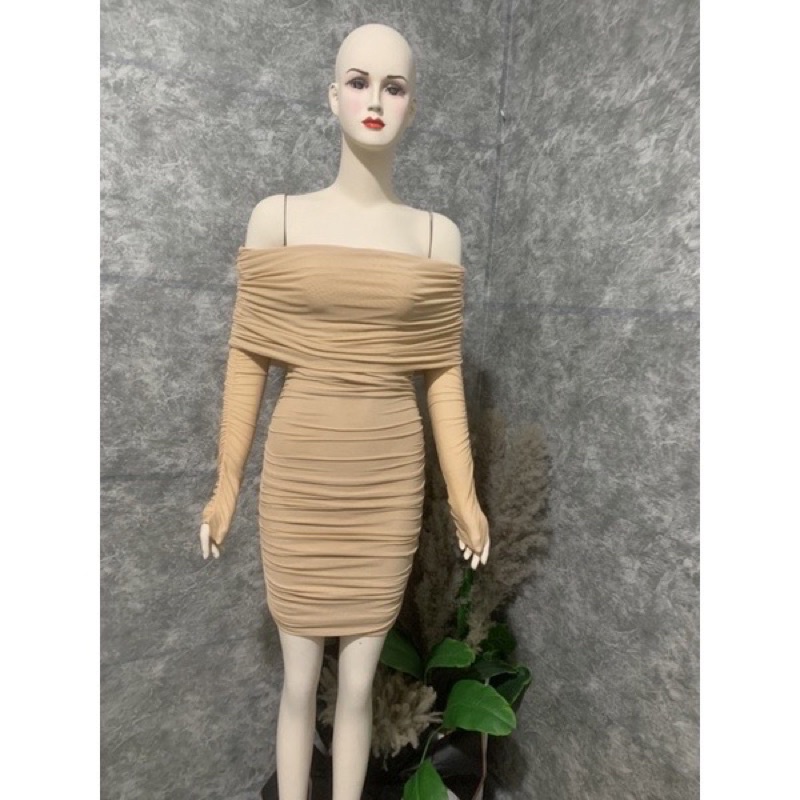 Váy body trễ vai dài tay siêu tôn dáng hàng loại 1