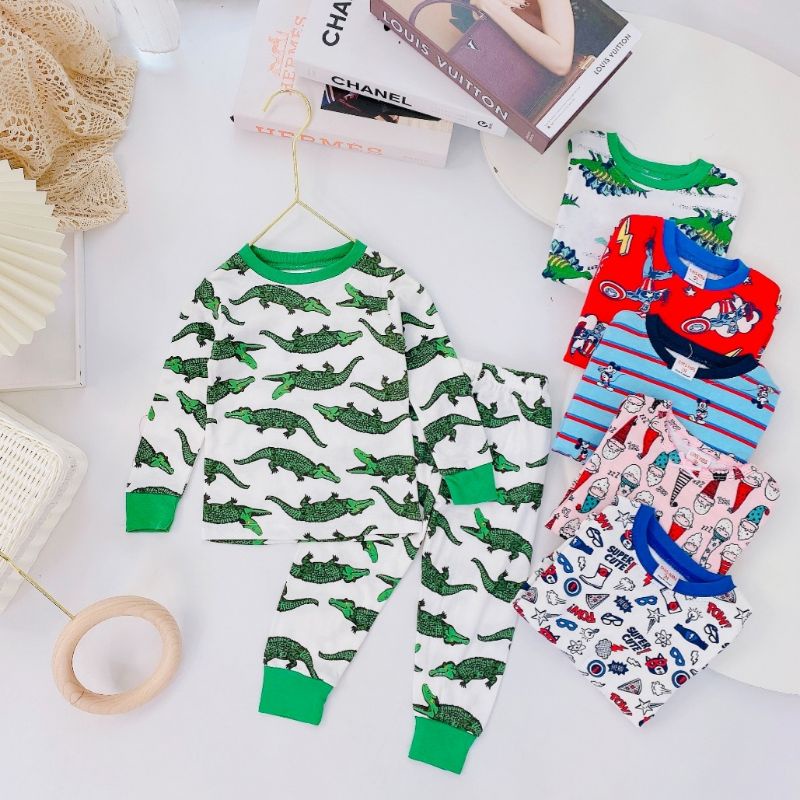 Bộ bé trai dài tay Gymboree cotton bozip xuất dư co dãn ít bai