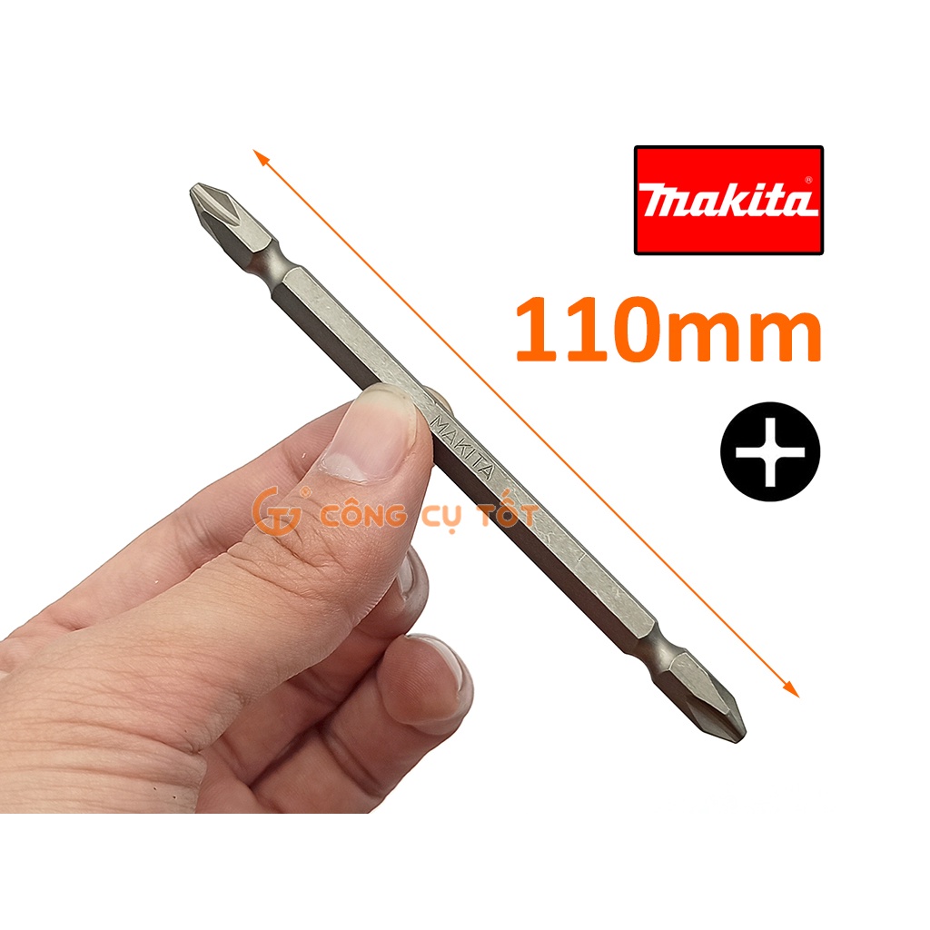Bộ 10 mũi vít hai đầu PH2 Makita D-34833 110mm