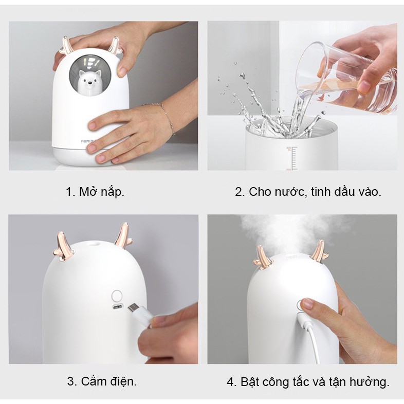 Máy phun sương tạo ẩm siêu cấp dễ thương Humidifier