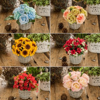 [Order] Giỏ hoa lụa bằng mây