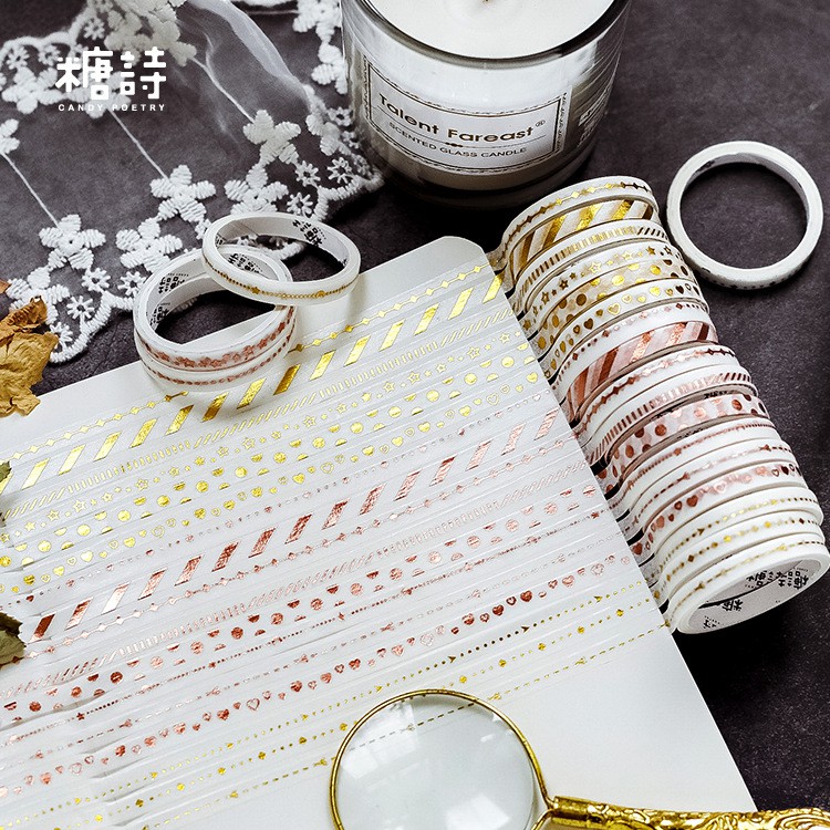 Băng dính trang trí Washi Tape Basic Frame, 5mm x 2m x 10 cuộn