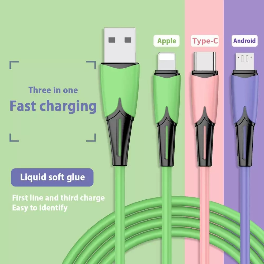 Dây cáp sạc nhanh 3 trong 1 loại C cho LOS tiện dụng
