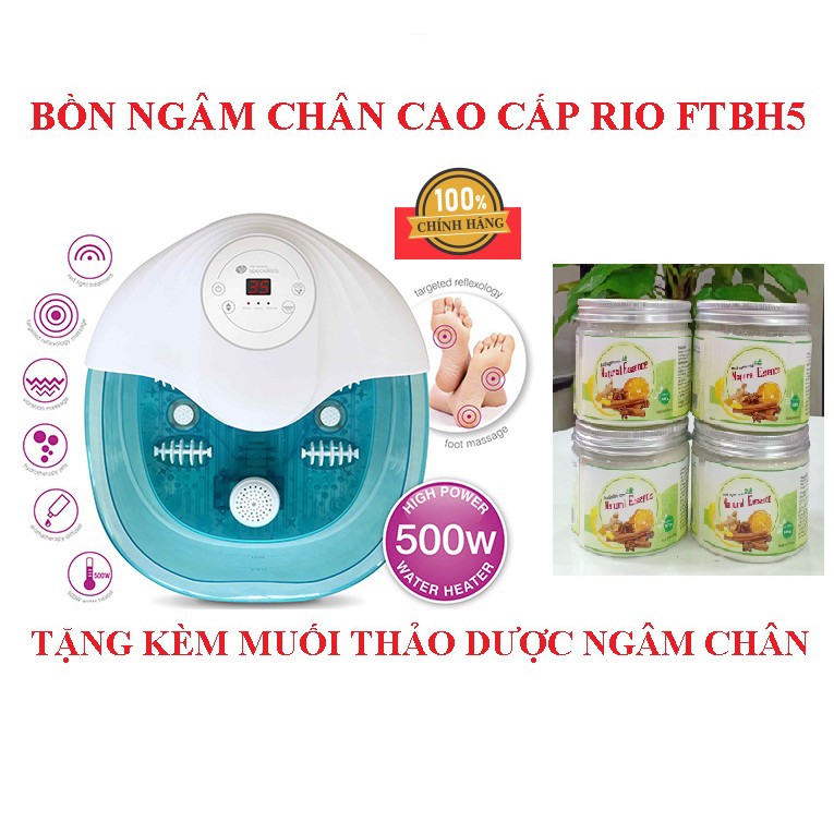 [CHUẨN CHÍNH HÃNG] Bồn ngâm chân Anh quốc RIO FTBH5/FTBH7 ngâm nóng và lạnh + Tặng muối thảo dược ngâm chân