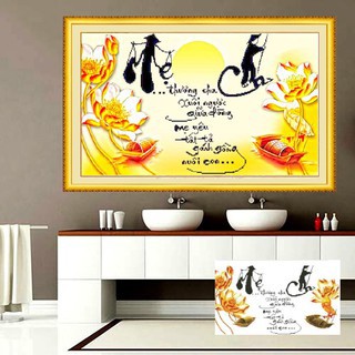 Tranh Đính Đá CHA MẸ (ĐÁ AB CAO CẤP). Kích Thước: 75cm x 48cm | BigBuy360 - bigbuy360.vn