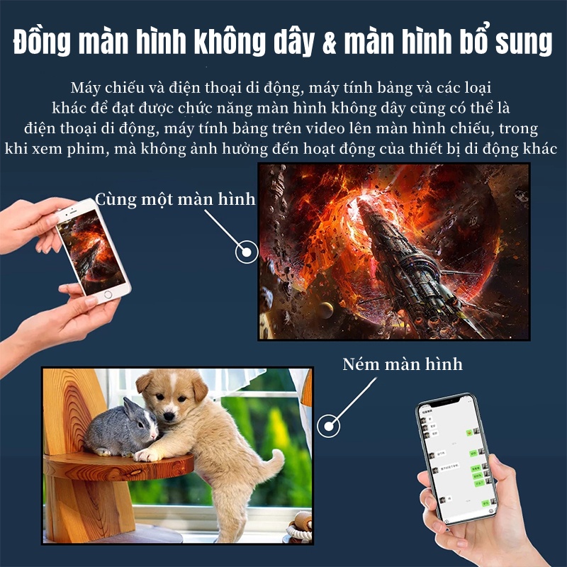 Màn hình chiếu Máy chiếu mini YG230 chất lượng HD hỗ trợ kết nối không dây điện thoại/ipad/máy tính