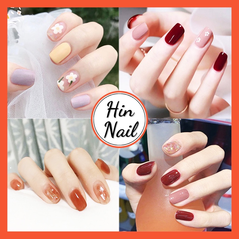 Bộ 24 móng tay giả kèm keo Hin Nail nail box 3D nghệ thuật