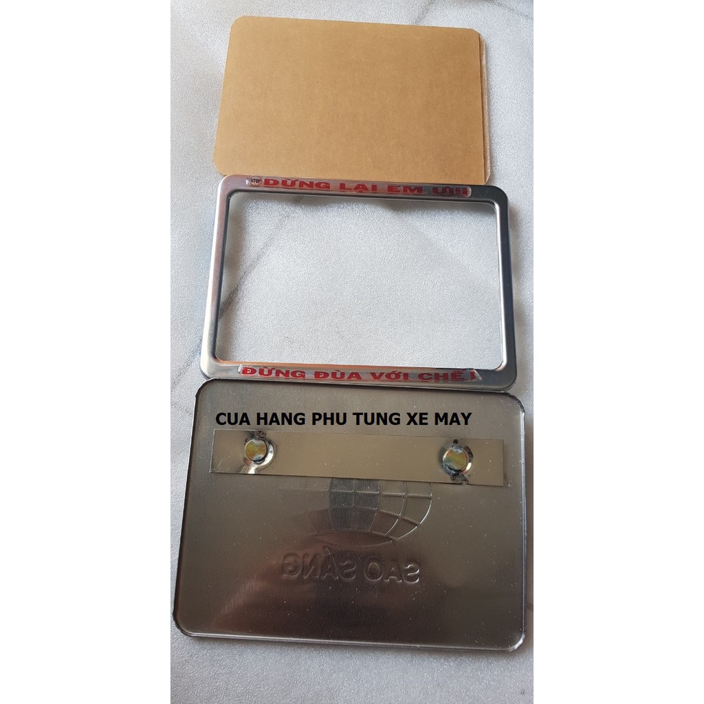 Bộ khung biển số chữ inox  gắn mọi dòng XE MÁY