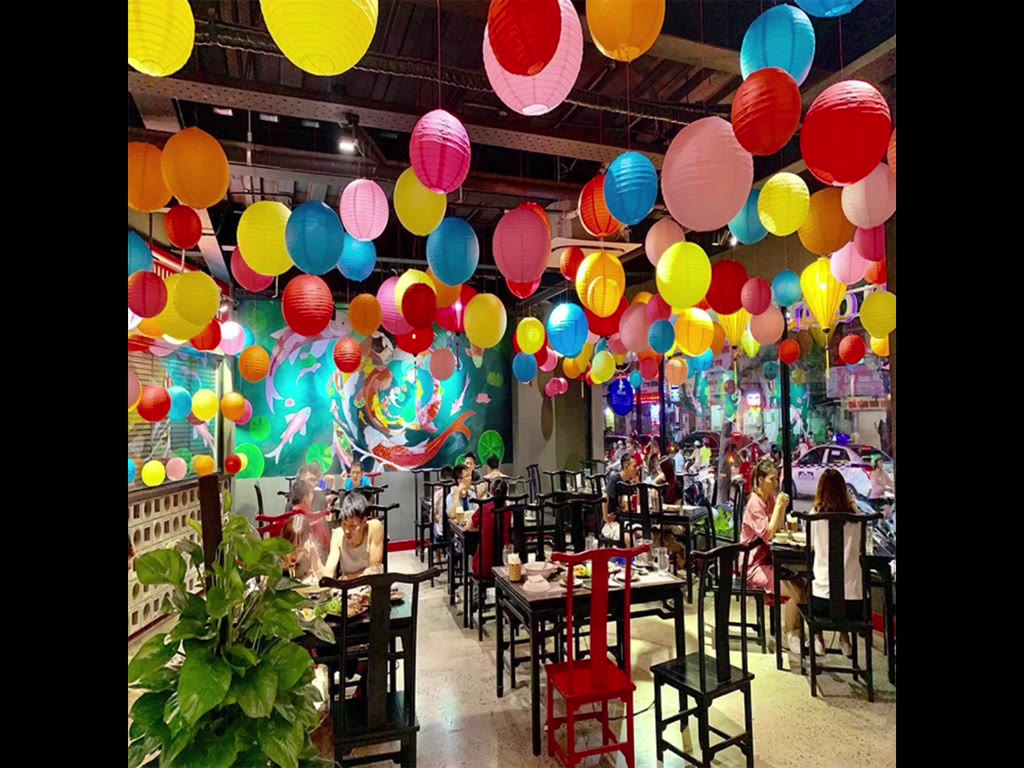 Đèn lồng trang trí giấy lụa,den long trang tri tròn 40cm/30cm/25cm/20cm/15cm dùng cho tết, lễ hội, sự kiện, nhà cửa DL01 | BigBuy360 - bigbuy360.vn