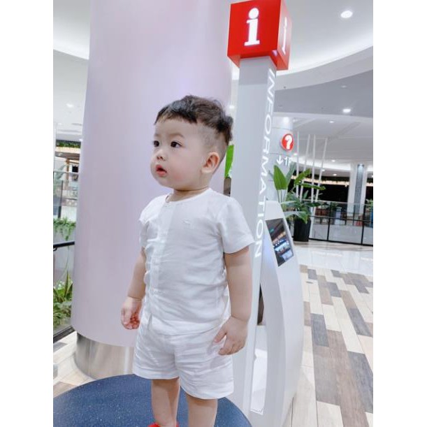 BỘ ĐŨI CỘC TAY XANH/ TRẮNG CHO BÉ TRAI