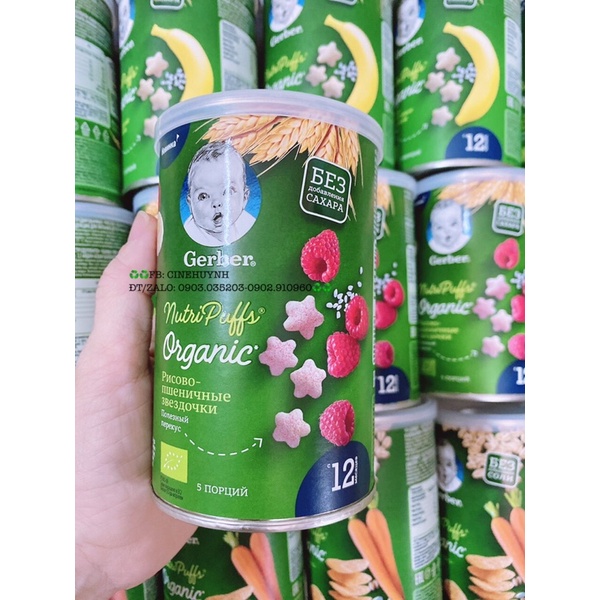 BÁNH ĂN DẶM GERBER NGA ORGANIC CHO BÉ TỪ 12M DATE 2022